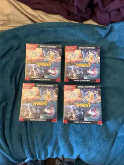 POKEMON SURGING SPARKS BOOSTER BUNDLE LOT X4 SCARLET VIOLET PIKACHU LATIAS TCG - Image 2