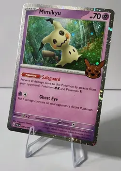 Pokemon TCG Mimikyu Cosmos Holo 037/091 Trick Or Trade Part SWIRL NM - Image 1