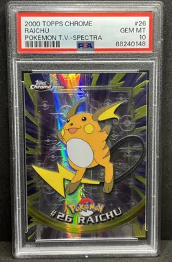 Raichu Spectra #26 PSA 10 2000 Topps Chrome Pokemon TV - Image 1