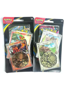 Pokemon TCG Phantasmal Flames - 2x Premium Checklane Blister (Greedent+Magcargo) - Image 1