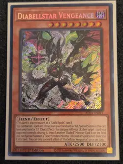 Yugioh Diabellstar Vengence Secret Rare ALIN-EN011 1st Edition - Image 1
