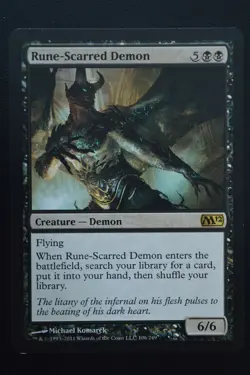 Magic The Gathering MTG RUNE-SCARRED DEMON Magic 2012 (M12) LP Lightly Played - Image 1