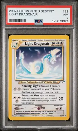 2002 POKEMON NEO DESTINY #22 LIGHT DRAGONAIR PSA 7 - Image 1