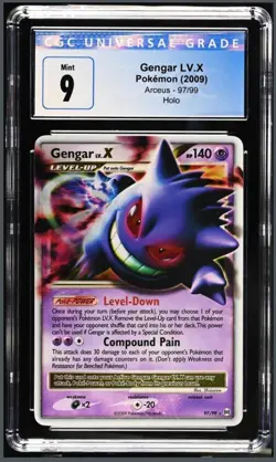 Pokemon Gengar Lv.X Platinum Arceus Holo Ultra Rare #97 CGC 9 Mint Blue Label - Image 1