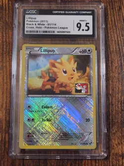 CGC Graded Mint+ 9.5 Lillipup Pokemon 2011 Black & White 81/114 Cross Holo - Image 1