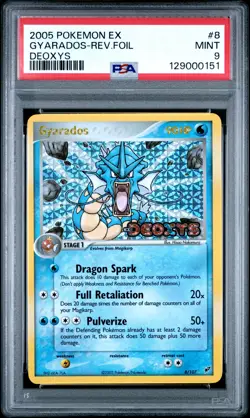 2005 POKEMON EX DEOXYS #8 GYARADOS-REVERSE FOIL PSA 9 - Image 1