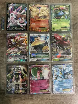 Pokemon TCG GX And EX assorted Cards Set Of 9 In Binder Sleeve - Image 1
