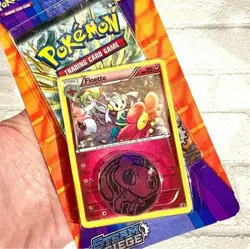 Pokemon XY Steam Siege Blister Card Pack with Floette Promo Mew Coin NEW - Image 2