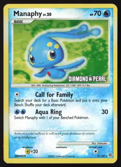 [LP] Manaphy Promo Burger King Promos No. 009/130 Pokemon Card - Image 1