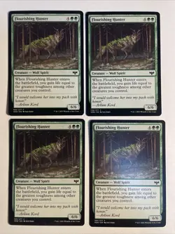 4x Mtg Crimson Vow Flourishing Hunter NM/M Magic The Gathering - Image 1
