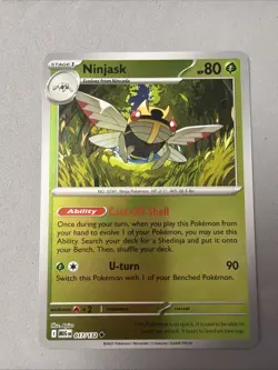 Pokemon TCG * Mega Evolution * 17/132 Ninjask REVERSE HOLO UNCOMMON * FRESH PK - Image 1