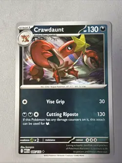 Pokemon TCG * Mega Evolution * 85/132 Crawdaunt REVERSE HOLO UNCOMMON * FRESH PK - Image 1