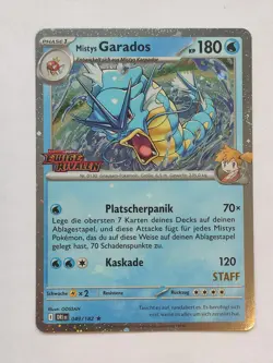 Pokemon Karte Mistys Garados DRI 049 STAFF Prerelease Promo Holo Deutsch - Image 1