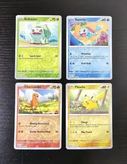 Pokemon Costco 151 Cosmo Foil Promo Set Pikachu Squirtle Charmander Bulbasaur - Image 1