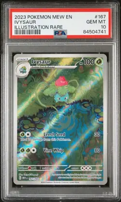 Pokemon Ivysaur 167/165 PSA 10 Gem Mint 151 Illustration Rare Scarlet & Violet - Image 1