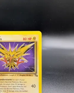 Zapdos 30/62 - Fossil Regular - Vintage Pokemon TCG WOTC - LP - Image 3