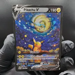 Pokemon Pikachu V Custom Made Fan Art Holo With Texture - Image 1