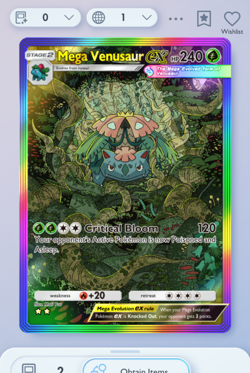 Pokemon TCG POCKET - Mega Venusaur Rainbow Rare 2?, Crimson Blaze, English - Image 1