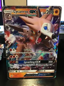 Lycanroc GX SM14 Jumbo Pokemon Black Star Promo - Image 1
