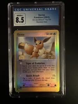 Eevee ?? EX Sandstorm 63/100 ?? CGC NM/Mint+ 8.5 Reverse Holo ?? Pokemon TCG - Image 3