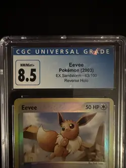 Eevee ?? EX Sandstorm 63/100 ?? CGC NM/Mint+ 8.5 Reverse Holo ?? Pokemon TCG - Image 4