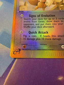 2003 Pokemon EX Sandstorm Reverse Holo Eevee 63/100 - Image 3