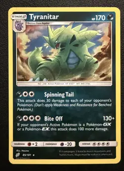 Pokemon Tyranitar 85/181 SM Team Up Holo Rare NM - Image 1