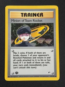 Minion of Team Rocket 113/132 1ST EDITION Pokemon Card WOTC Gym Heroes Uncommon - Image 1