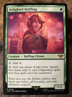 MTG TCG Universes Beyond LOTR Delighted Halfling 0158 Regular Rare - Image 1