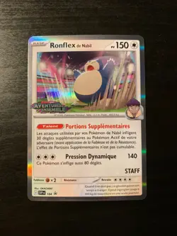 Carte Pokemon : Ronflex de Nabil SVP 184 STAFF Promo Ecarlate & Violet FR NEUF - Image 1