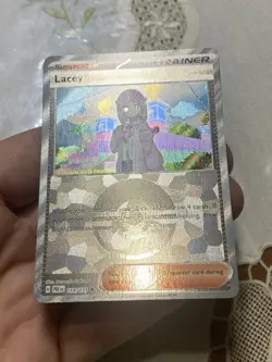 Scarlet And Violet Prismatic Evolutions Lacey Trainer Pokeball Card. - Image 3