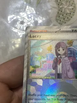 Scarlet And Violet Prismatic Evolutions Lacey Trainer Pokeball Card. - Image 4