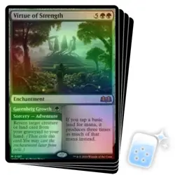 FOIL VIRTUE OF STRENGTH X4 Wilds Of Eldraine WOE Magic MTG MINT CARD - Image 1