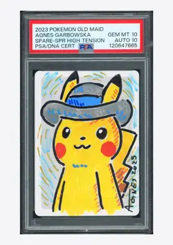 Pokemon PSA 10 AUTO 10 Spare Card Pikachu Agnes Garbowska 2023 Old Maid Japanese - Image 1