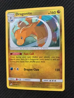 Dragonite 119/181 Rare Holo Pokemon Card - Sun & Moon: Team Up set - 2019 - LP - Image 2
