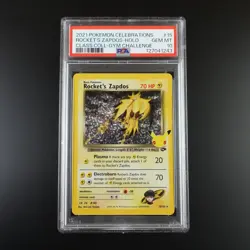 PSA 10 Rocket's Zapdos Pokemon Celebrations Classic Collection Holo Graded Card - Image 1