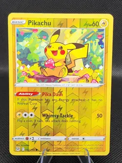 Pikachu 052/196 Lost Origin Reverse Holo Berrychu Pokemon Card LP - Image 1