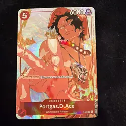 Portgas.D.Ace Gift Collection P-028 Alt Art Holo Foil Rare One Piece Card - Image 1