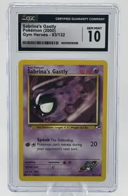 CGC 10 GEM MINT Sabrina's Gastly 2000 Gym Heroes 93/132 Pokemon Card - Image 1