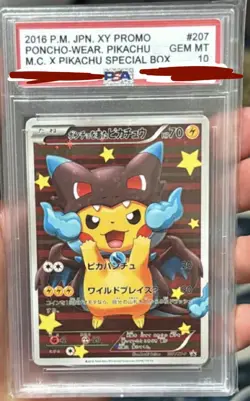 2016 Pokemon Charizard X Pikachu Poncho Japanese Full Art Promo 207 PSA 10 - Image 1