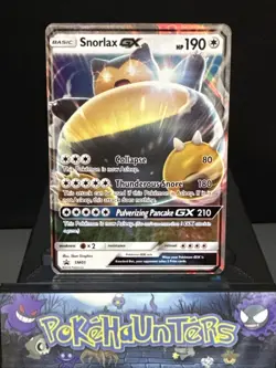 Pokemon Card Snorlax GX SM05 Black Star Promo Half Art Standard Size Near Mint - Image 1