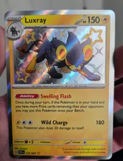 Pokemon TCG Luxray Scarlet & Violet Paldean Fates Holo Shiny Rare Card 137/091 - Image 1