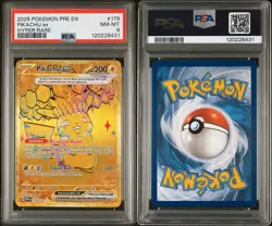 Pokemon TCG Pikachu EX Hyper Rare Card 179/131 Prismatic Evolutions, PSA 8 - Image 3