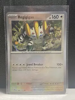 Scarlet And Violet Prismatic Evolutions Regigigas Pokeball Card. - Image 1