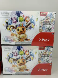 x4 Pokemon TCG Prismatic Evolutions Costco ETB with Booster Bundle New Sealed - Image 3