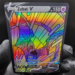Pokemon Zubat Stain Glass Custom Made Fan Art Holo - Image 2