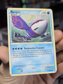 2011 Pokemon Kyogre 12/95 Call of Legends Holo DMG W/Swirl!! - Image 1