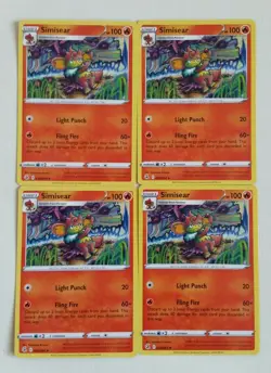 4x Pokemon TCG Fusion Strike: Simisear (038/264) - Uncommon - Near Mint - Image 1