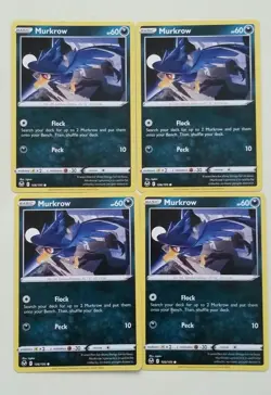 4x Pokemon TCG Silver Tempest: Murkrow (106/195) - Common - Near Mint - Image 1