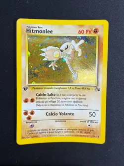 Pokemon Hitmonlee 7/62 Fossil Rara Holo Prima Edizione Wizards ITA Carte Vintage - Image 1